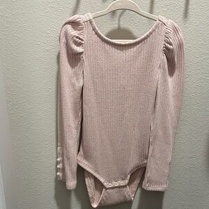 Janie and Jack Light Pink Ribbed Bodysuit